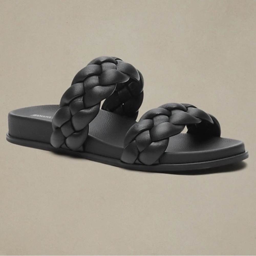 Banana Republic Black Braided Sandals